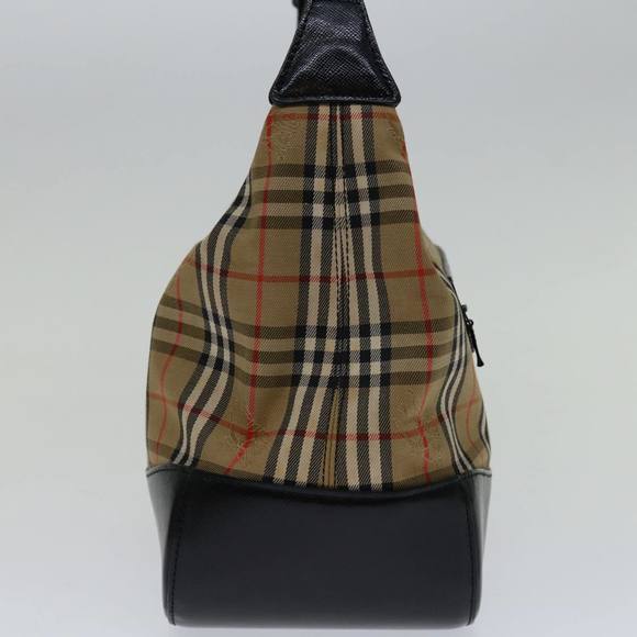 BURBERRY Nova Check Shoulder Bag Canvas Beige Black Auth bs12775 - Picture 4 of 16